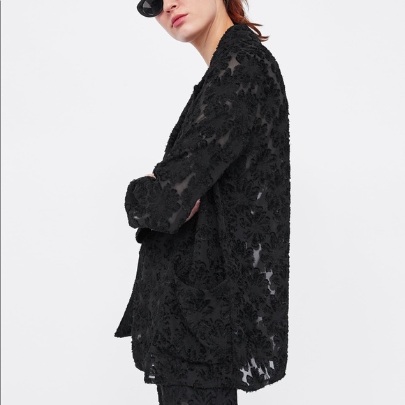 Zara Devore Jacquard Blazer - Picture 2 of 10